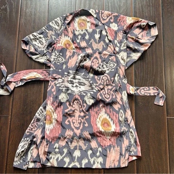 AllSaints Ikat Print Wrap Dress with Tie Waist | Size 10 - Picture 2 of 6